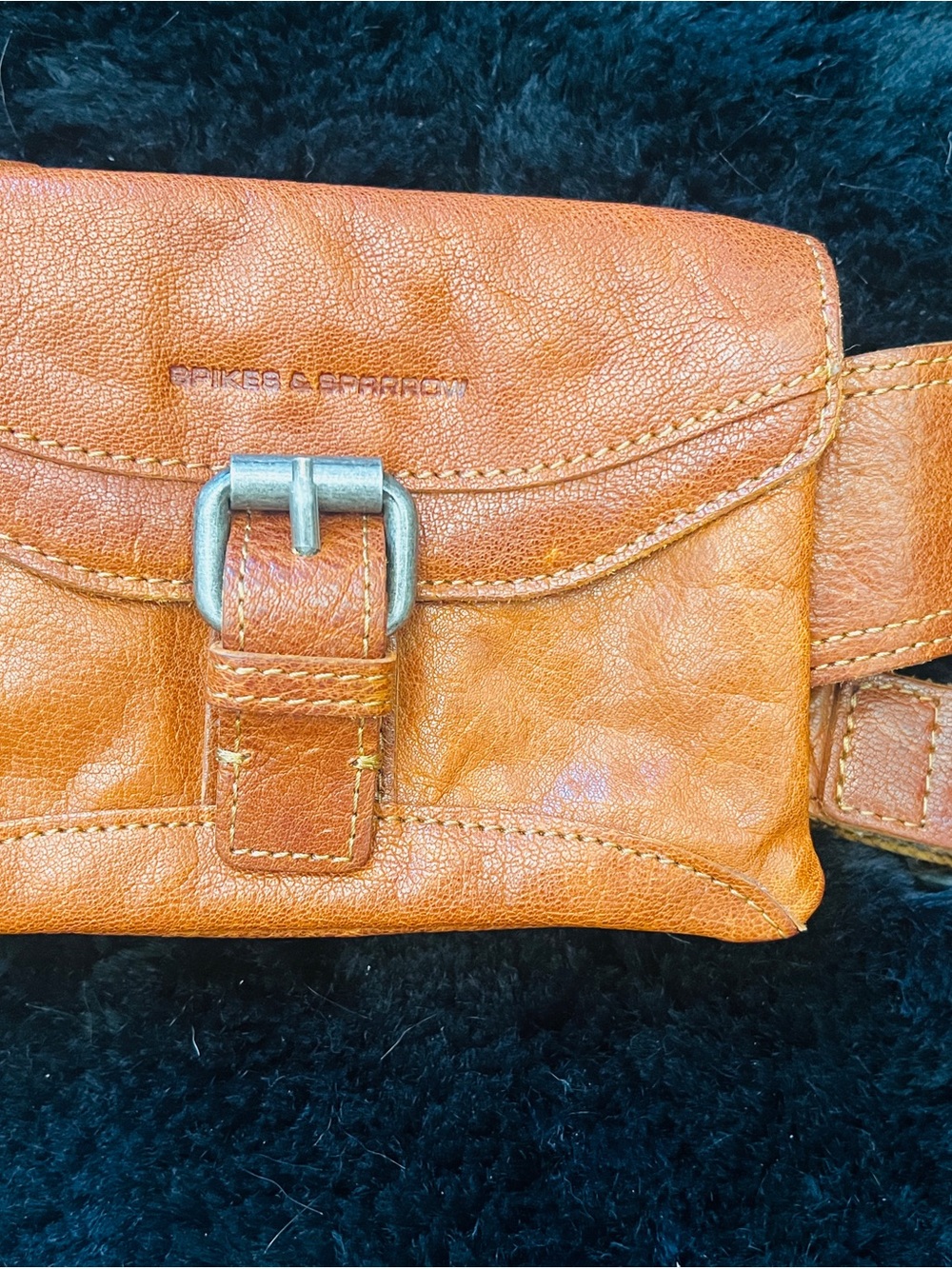 Faux Leather Belt Bag in Cognac Brown - Picture 3 of 10